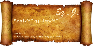 Szalóky Jenő névjegykártya